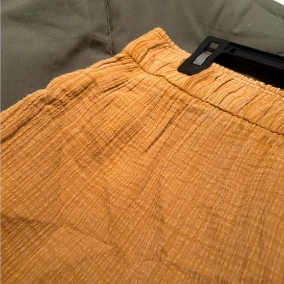 Mustard Yellow Cotton Gauze Tiered Maxi Skirt - Picture 3 of 3